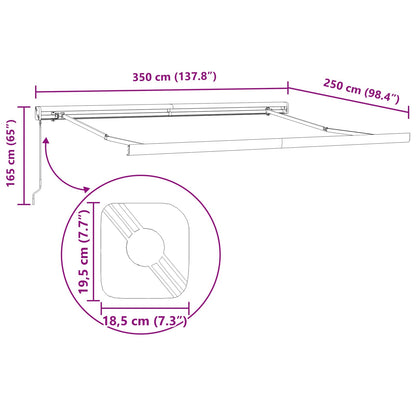 Telaio di tenda manuale 3,5 x 2,5 m Antracite