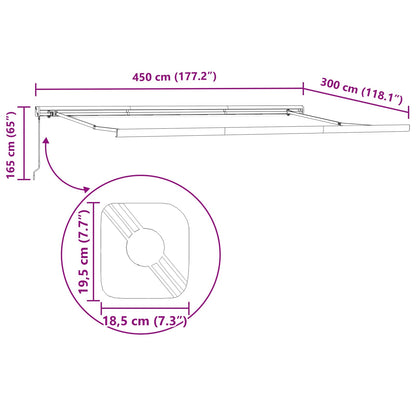 Telaio di tenda manuale 4,5 x 3 m Antracite
