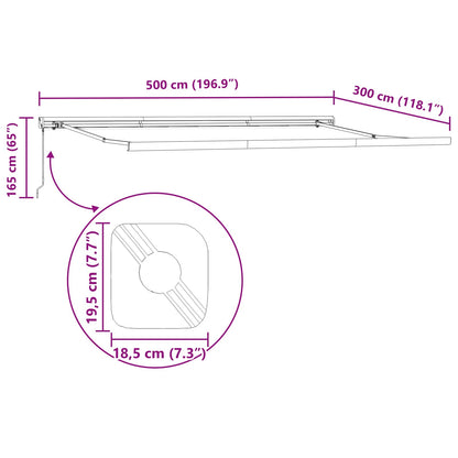 Telaio di tenda manuale 5 x 3 m Antracite