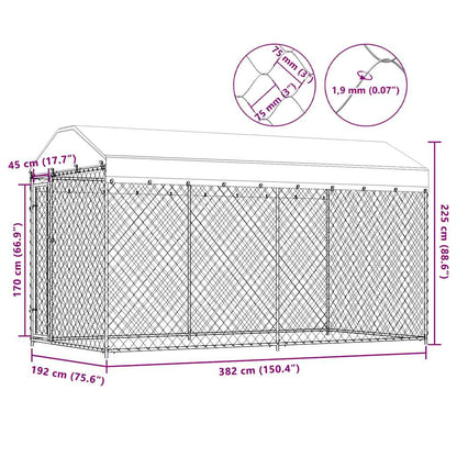 Canile da Esterno con Tetto 382x192x225 cm | homemem39