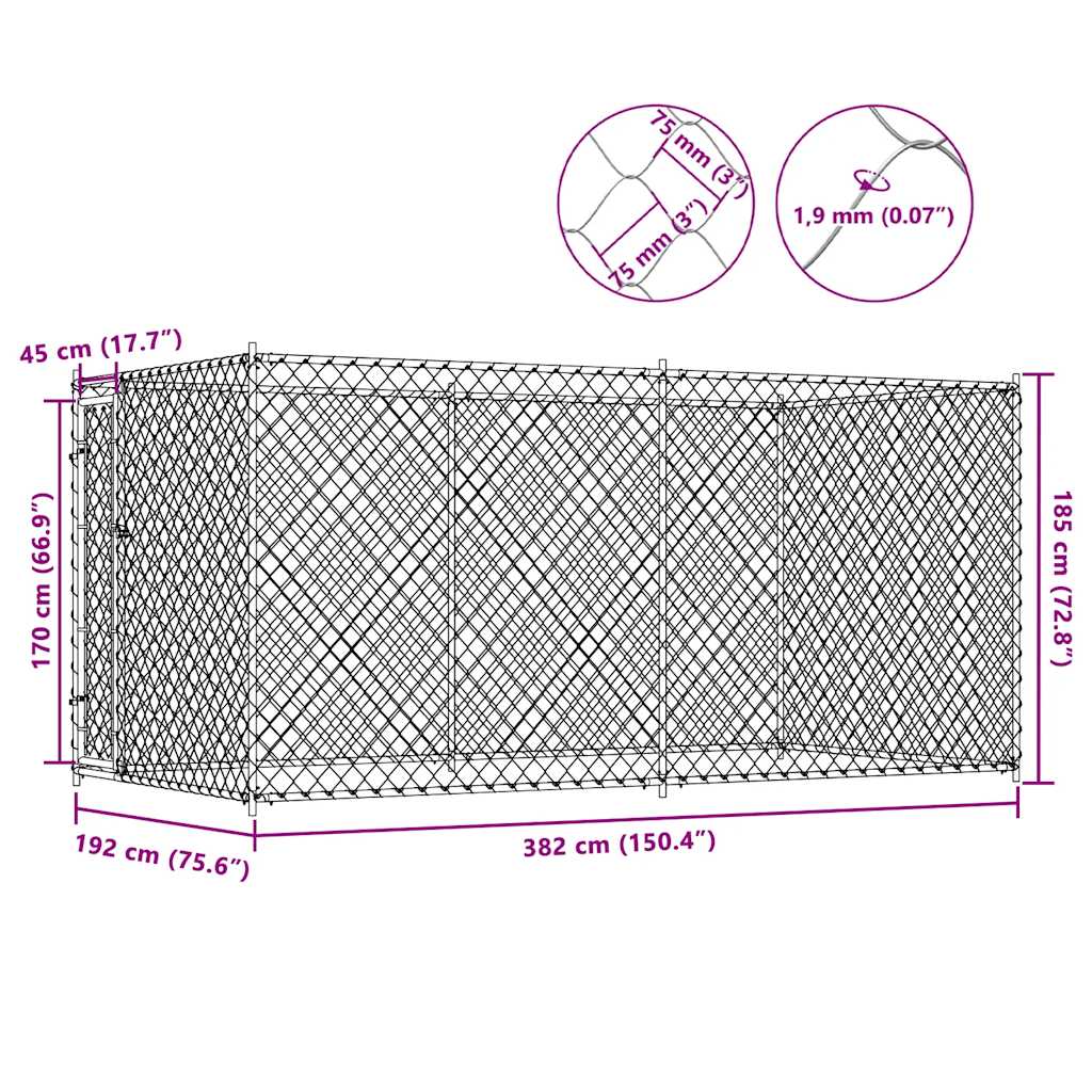 Canile da Esterno 382x192x185 cm | homemem39