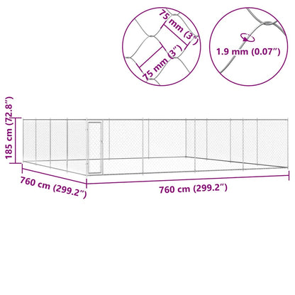 Canile da Esterno in Acciaio Zincato 760x760x185 cm - homemem39