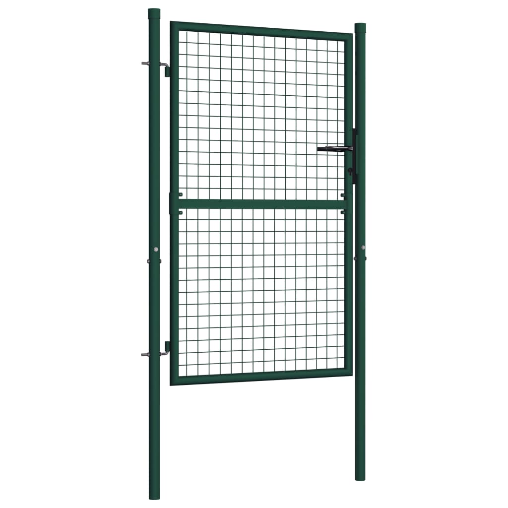 Cancello per Recinzione in Acciaio 100x125 cm Verde - homemem39