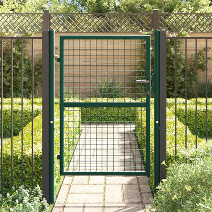 Cancello per Recinzione in Acciaio 100x125 cm Verde - homemem39