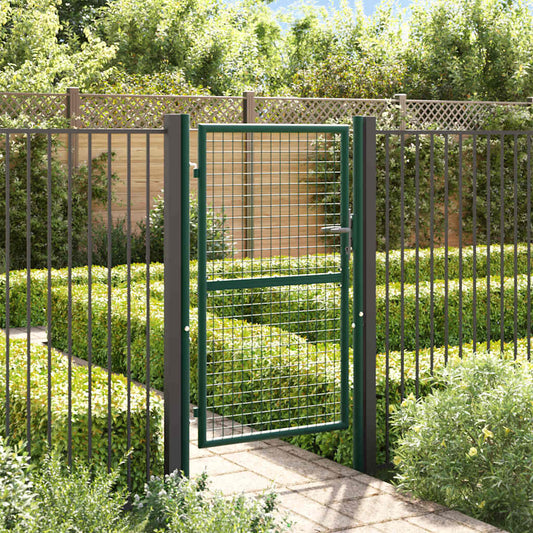 Cancello per Recinzione in Acciaio 100x150 cm Verde - homemem39