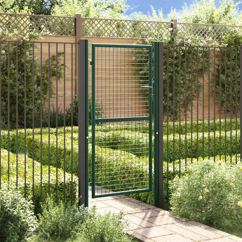 Cancello per Recinzione in Acciaio 100x175 cm Verde | homemem39