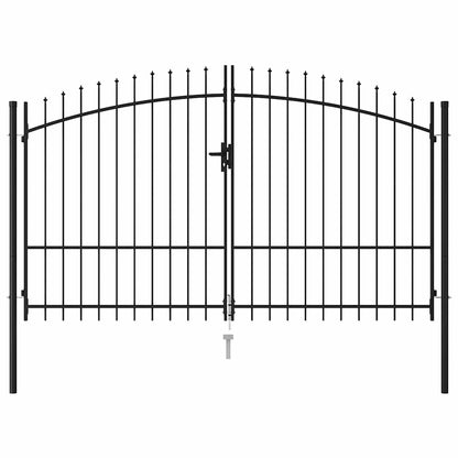 Cancello per recinzione Woerden Doppia porta con punta superiore 299,5x224,5 cm | homemem39