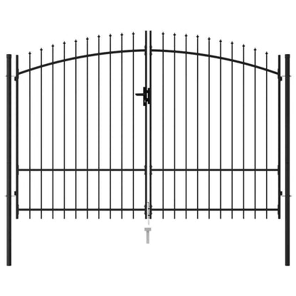 Cancello per recinzione Woerden Doppia porta con punta superiore 299,5x249,5 cm | homemem39