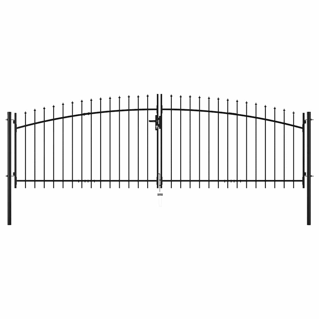 Cancello per recinzione a doppia porta Woerden con punta a lancia 400x174,5 cm | homemem39