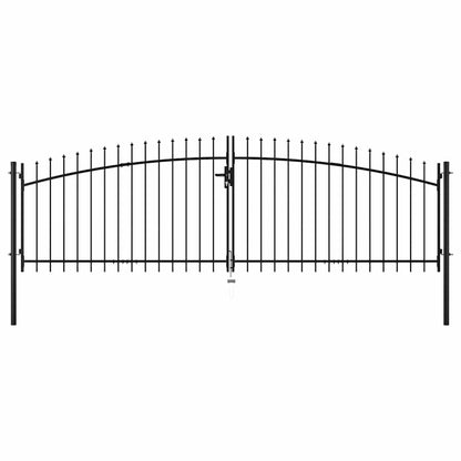 Cancello per recinzione a doppia porta Woerden con punta a lancia 400x174,5 cm | homemem39