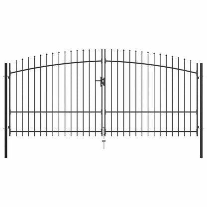 Cancello per recinzione a doppia porta Woerden con punta a lancia 400x224,5 cm | homemem39