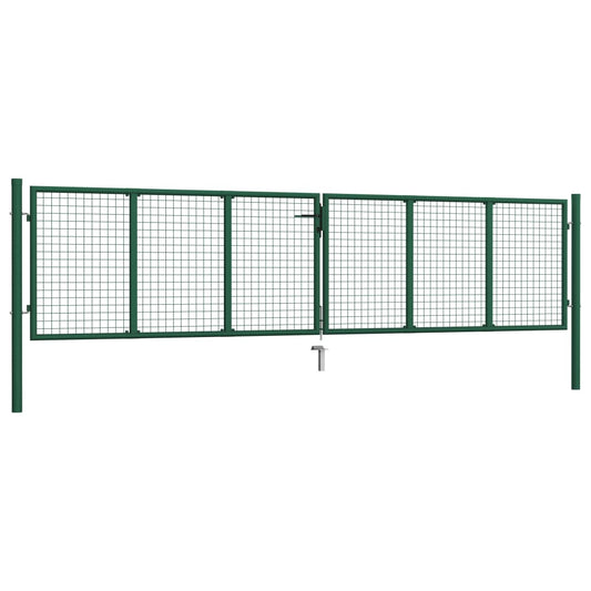 Cancello da Giardino a Rete in Acciaio 390x75 cm Verde - homemem39