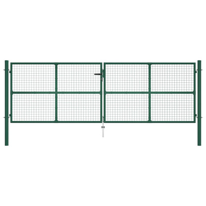 Cancello da Giardino a Rete in Acciaio 390x125 cm Verde - homemem39