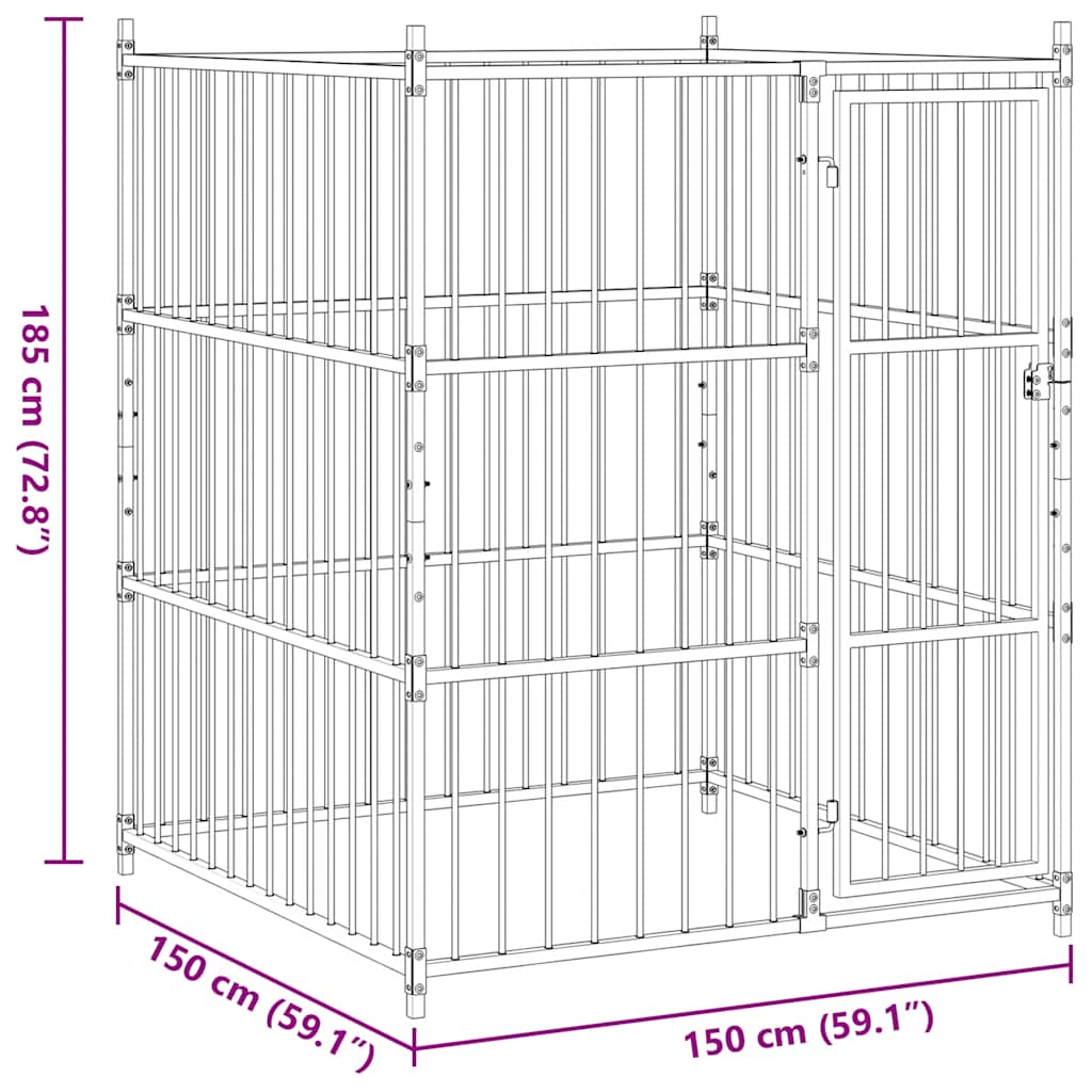 Canile da Esterno 150x150x185 cm | homemem39