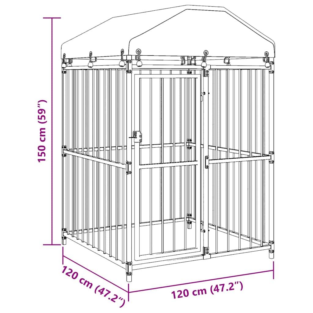 Canile da Esterno con Tetto 120x120x150 cm | homemem39