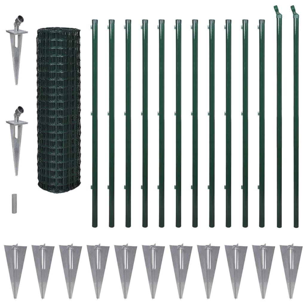 Recinzione Euro in Acciaio 25x1,7 m Verde