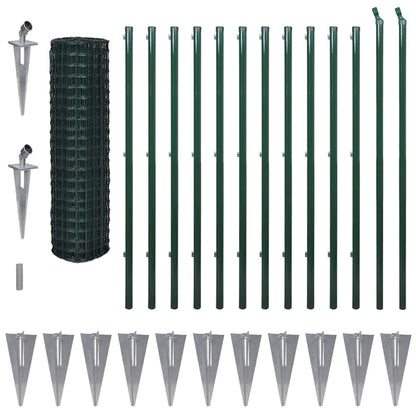 Recinzione Euro in Acciaio 25x1,7 m Verde