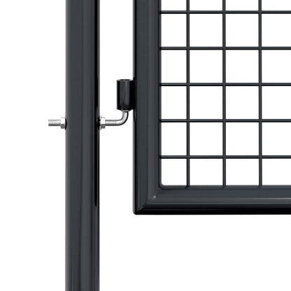 Cancello da Giardino in Rete di Acciaio Zincato 100x75 cm Grigio | homemem39
