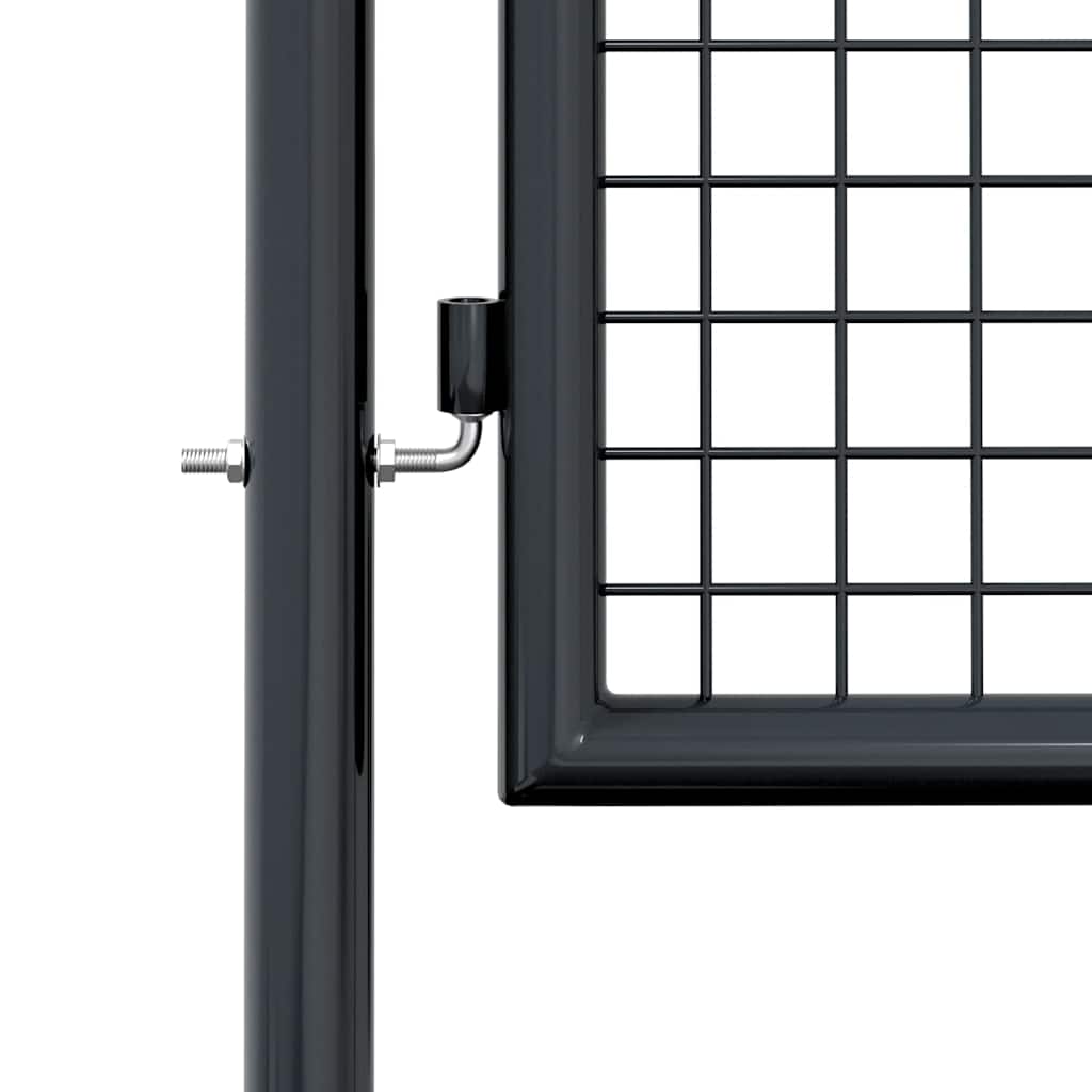 Cancello da Giardino in Rete di Acciaio Zincato 100x125 cm Grigio | homemem39