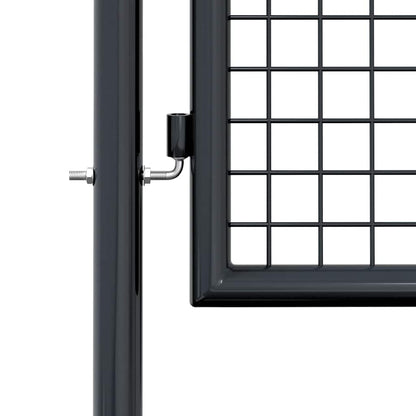 Cancello da Giardino in Rete di Acciaio Zincato 100x125 cm Grigio | homemem39