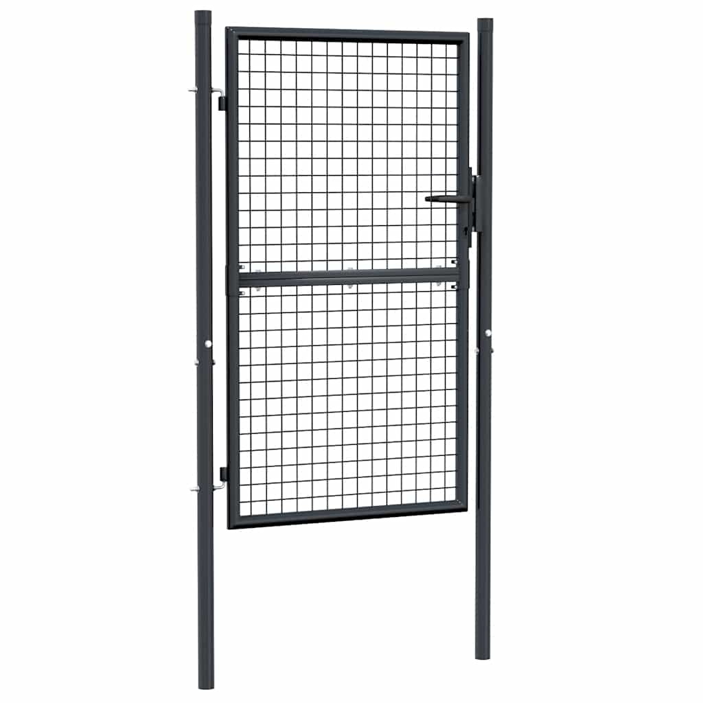 Cancello da Giardino in Rete di Acciaio Zincato 100x150 cm Grigio | homemem39