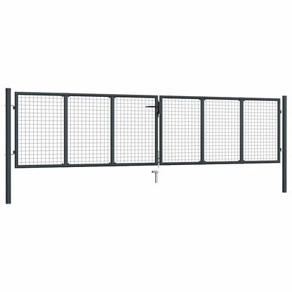 Cancello da Giardino in Rete di Acciaio Zincato 400x75 cm Grigio | homemem39