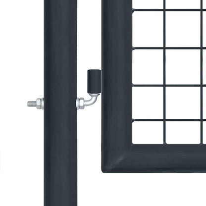 Cancello da Giardino in Rete di Acciaio Zincato 400x75 cm Grigio | homemem39