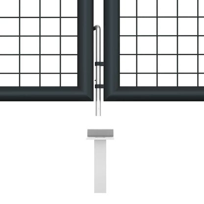 Cancello da Giardino in Rete di Acciaio Zincato 400x75 cm Grigio | homemem39