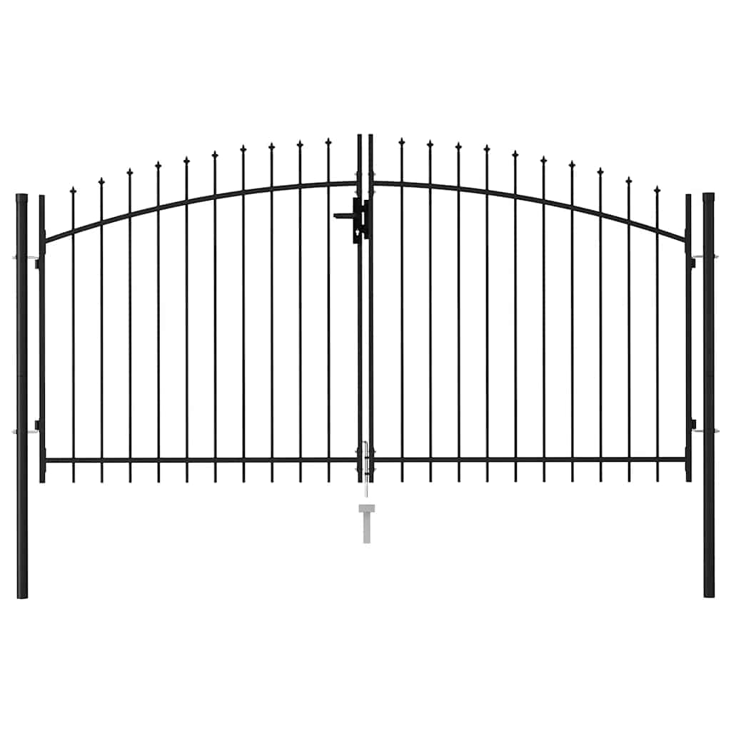 Cancello per recinzione Woerden Doppia porta con punta superiore 299,5x199,5 cm | homemem39