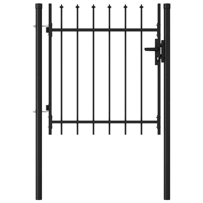 Cancello per recinzione BOXTEL porta singola con punta in acciaio 1x1 m Nero | homemem39