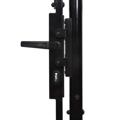 Cancello per recinzione BOXTEL porta singola con punta in acciaio 1x1 m Nero | homemem39