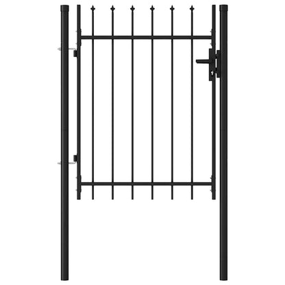 Cancello per recinzione BOXTEL porta singola con punta in acciaio 1x1,2 m Nero | homemem39