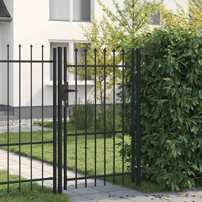 Cancello per recinzione BOXTEL porta singola con punta in acciaio 1x1,5 m Nero | homemem39