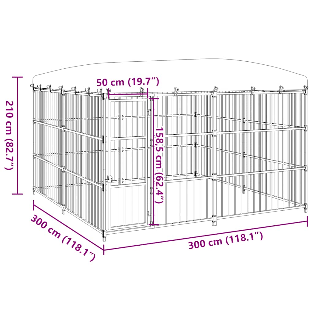 Canile da Esterno con Tetto 300x300x210 cm | homemem39