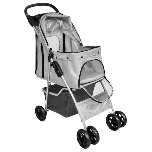 Passeggino per Cani/Gatti Pieghevole Grigio | homemem39