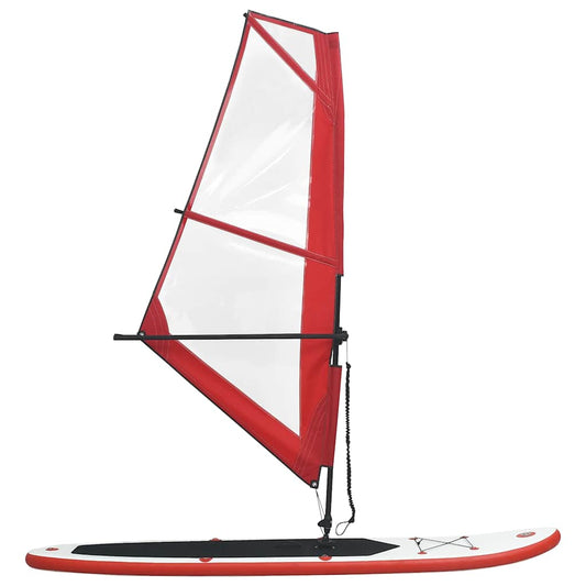 Set Tavola Gonfiabile da SUP con Vela Rosso e Bianco - homemem39