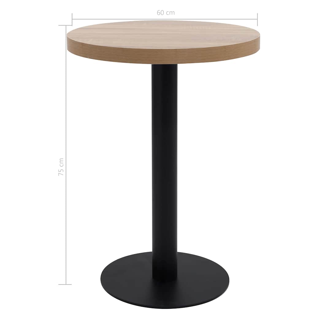 Tavolo da Bistrot Marrone Chiaro 60 cm in MDF | homemem39