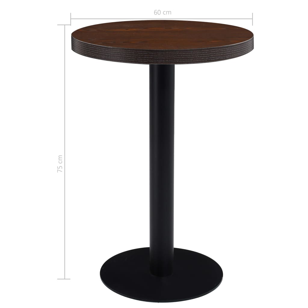 Tavolo da Bistrot Marrone Scuro 60 cm in MDF | homemem39