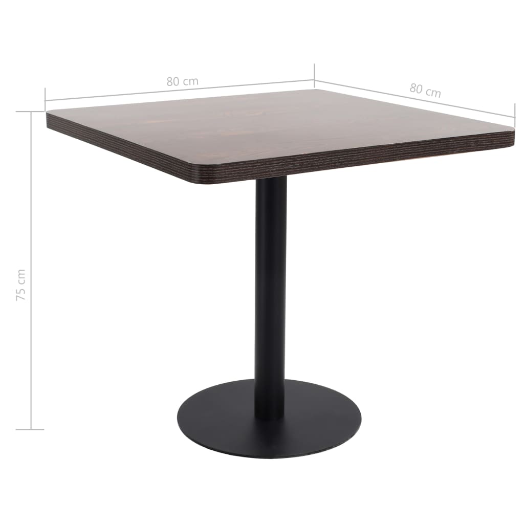 Tavolo da Bistrò Marrone Scuro 80x80 cm in MDF | homemem39