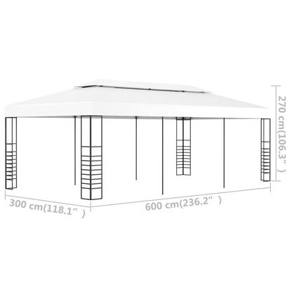 Tenda Gazebo 6x3 m Bianco - homemem39