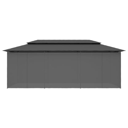 Gazebo con Tende 600x298x270 cm Antracite - homemem39