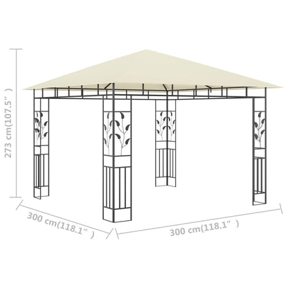 Gazebo con Zanzariera 3x3x2,73 m Crema 180 g/m² | homemem39