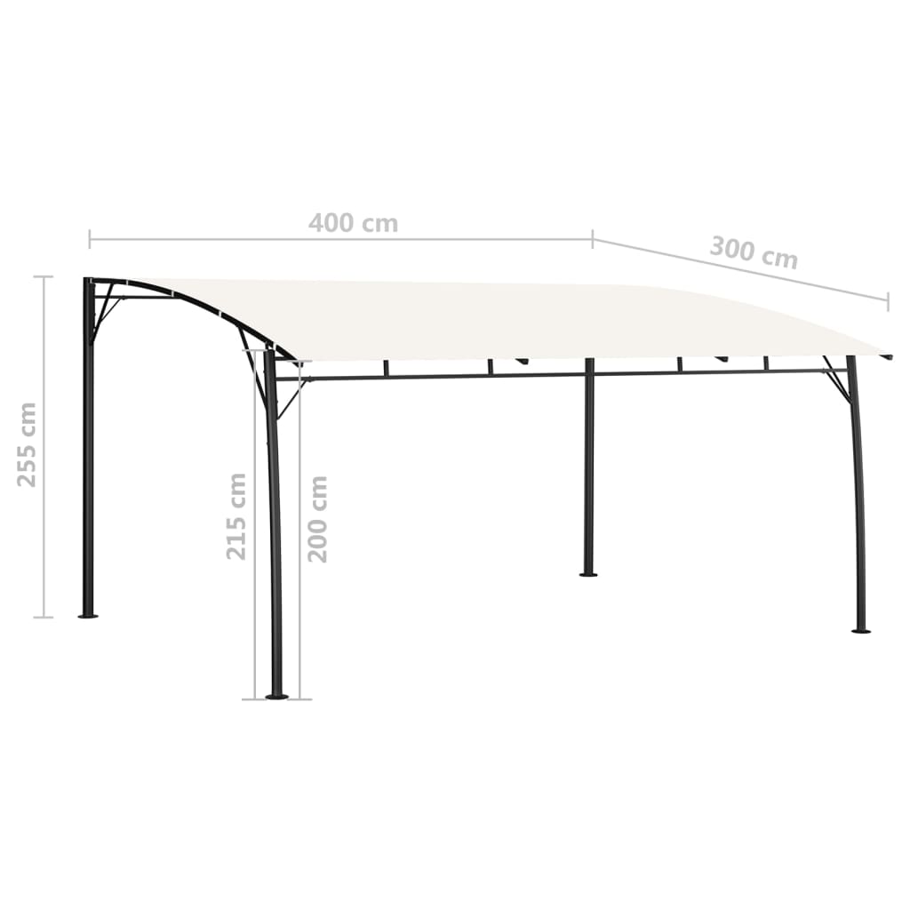 Tenda Parasole da Giardino 4x3x2,55 m Crema | homemem39
