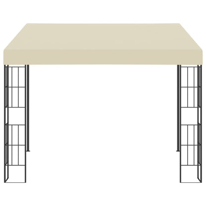 Gazebo a Parete 3x3 m Crema in Tessuto