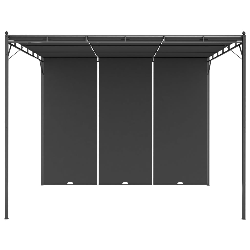 Gazebo da Giardino con Tenda Laterale 3x3x2,25 m Antracite | homemem39