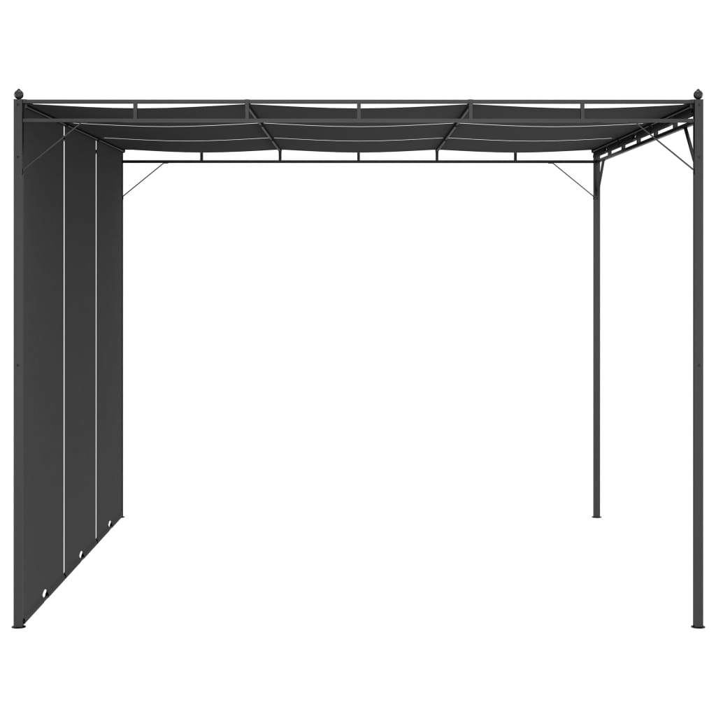Gazebo da Giardino con Tenda Laterale 3x3x2,25 m Antracite | homemem39