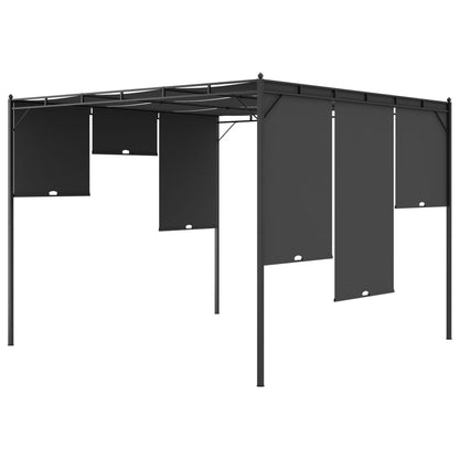 Gazebo da Giardino con Tenda Laterale 3x3x2,25 m Antracite | homemem39