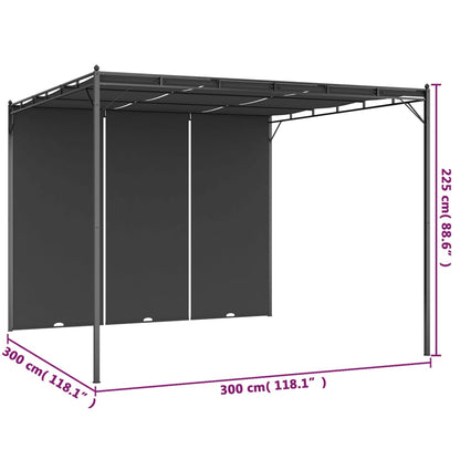 Gazebo da Giardino con Tenda Laterale 3x3x2,25 m Antracite | homemem39