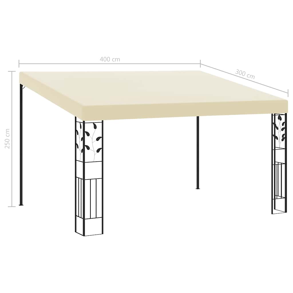 Gazebo a Parete 4x3x2,5 m Crema | homemem39