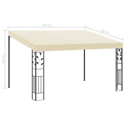 Gazebo a Parete 4x3x2,5 m Crema | homemem39